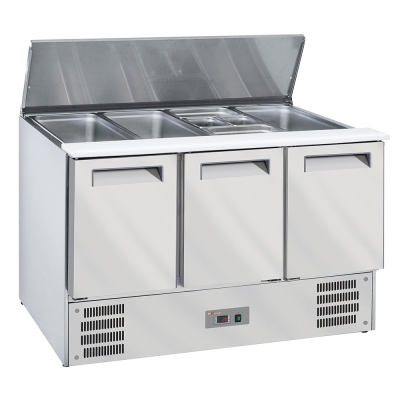 Saladette avec couvercle 4xGN1/1-150 mm + reserve 3 pt.GN 1/1 WR-SAL6-S3